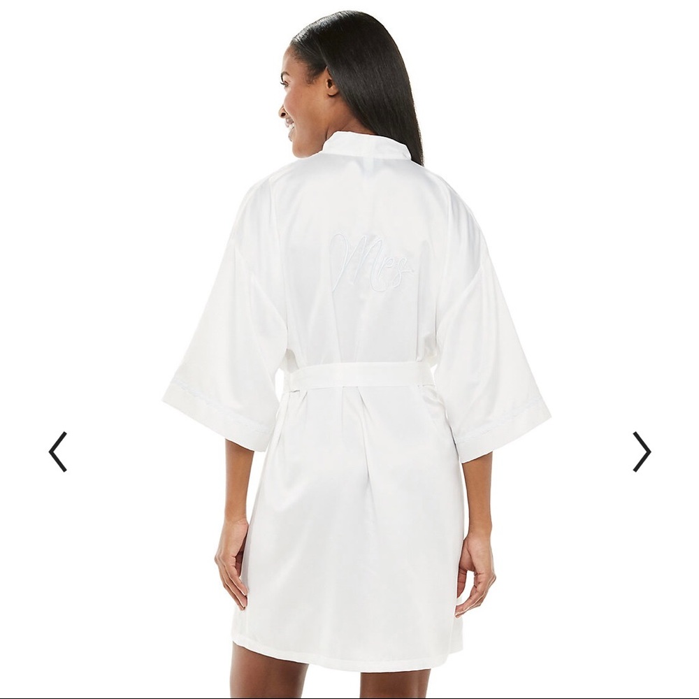 Mrs. White Satin Robe